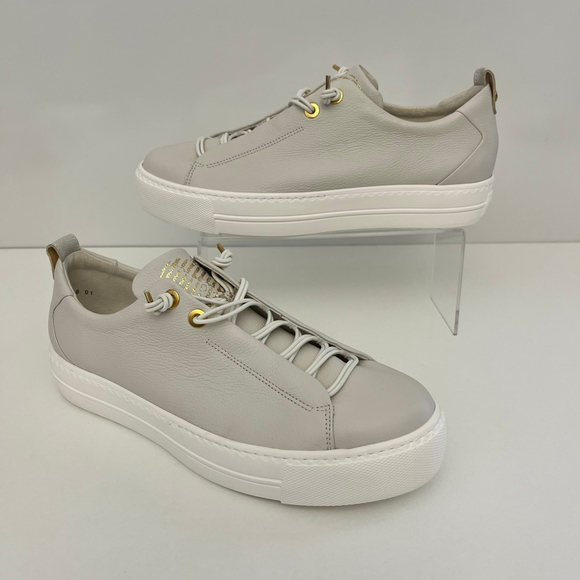 Paul Green Faye Platform Sneakers Ivory Leather Chunky Lace Up Women 11.5 NWOB - Picture 4 of 15